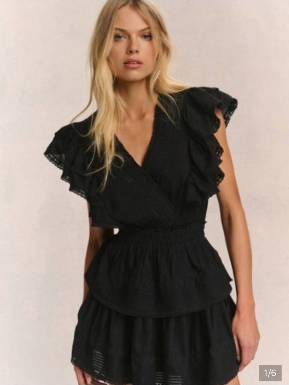 LOVE SHACK FANCY GWEN DRESS Size Large, Black
